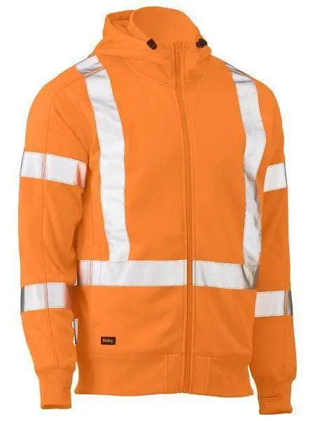 Bisley X Taped Hi Vis Zip Front Fleece Rail Hoodie BK6819XT Metro Workwear.